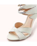 Sandales en Velours de Cuir Zalia blanches - Talon 11 cm